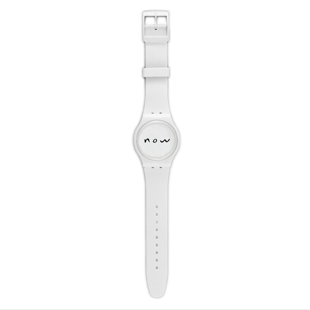 NOW Watch White Unisex Steal Back Time Monochrome Silicone Band Minimalist NEW - Picture 2 of 7